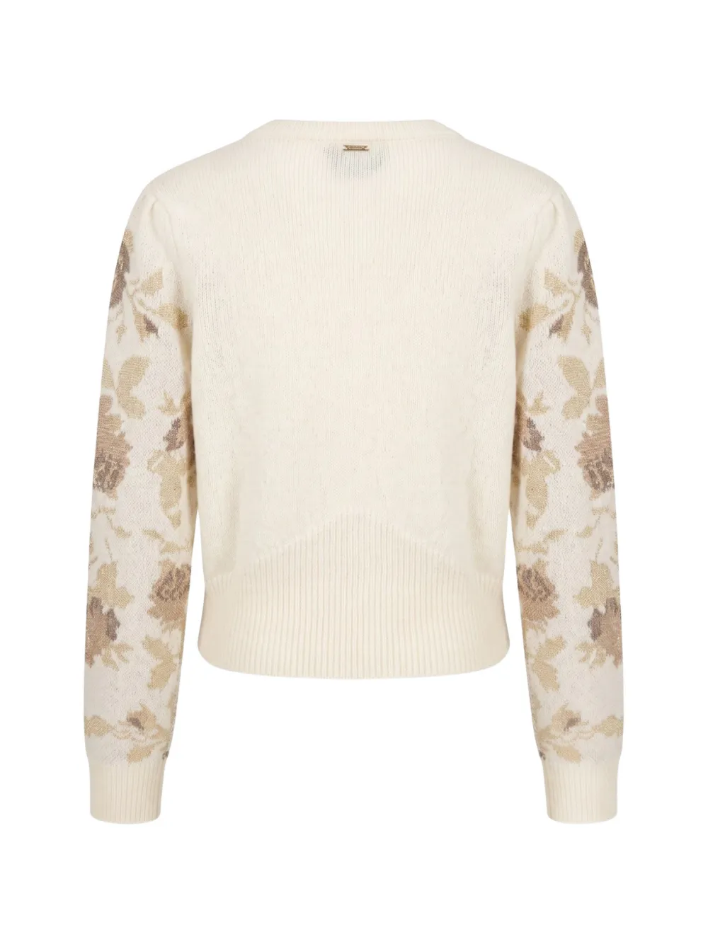 TWINSET Vest met pofmouwen en bloemenjacquard Beige