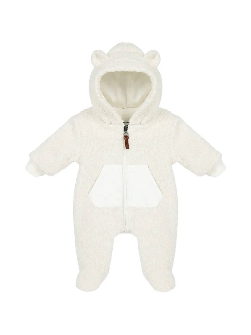 Lapin House Pyjama met capuchon en fleece-textuur Beige