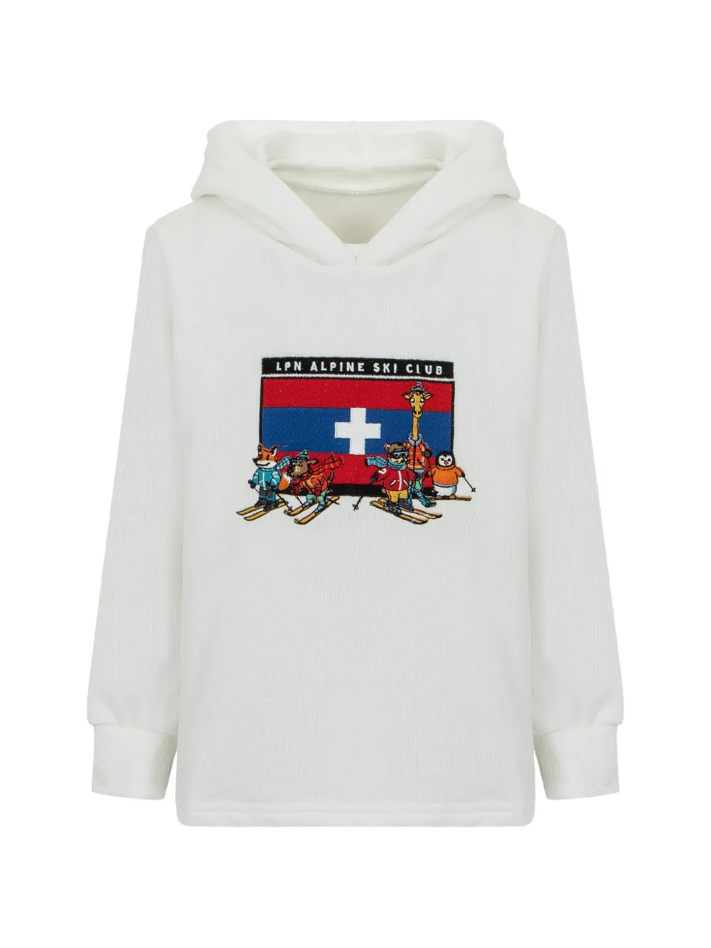 Lapin House graphic-patch hoodie - Bianco