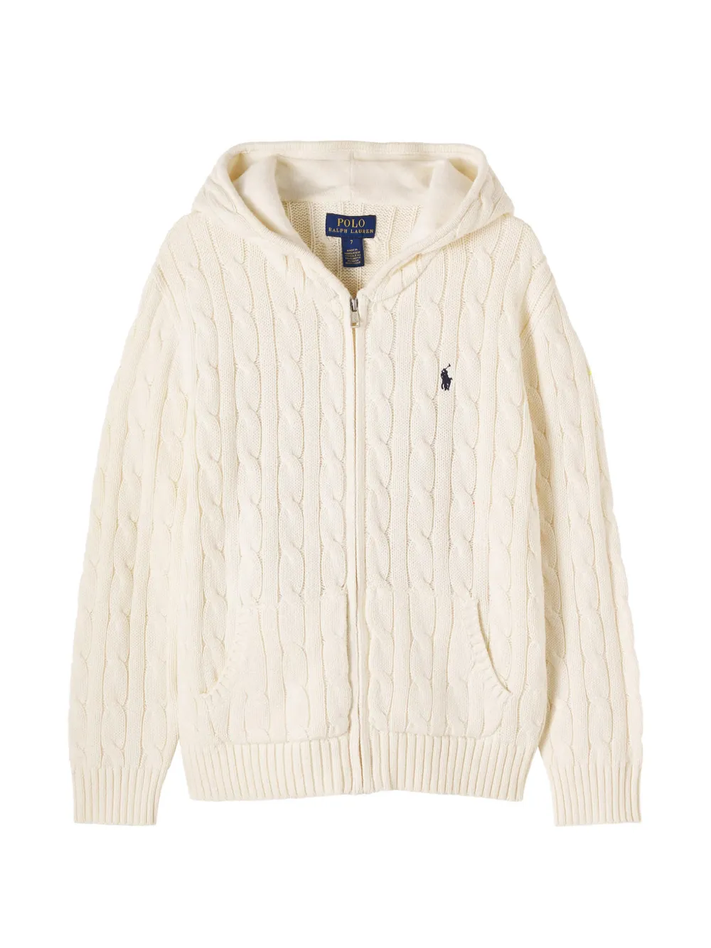 POLO RALPH LAUREN KIDS cable-knit hooded cardigan - Toni neutri