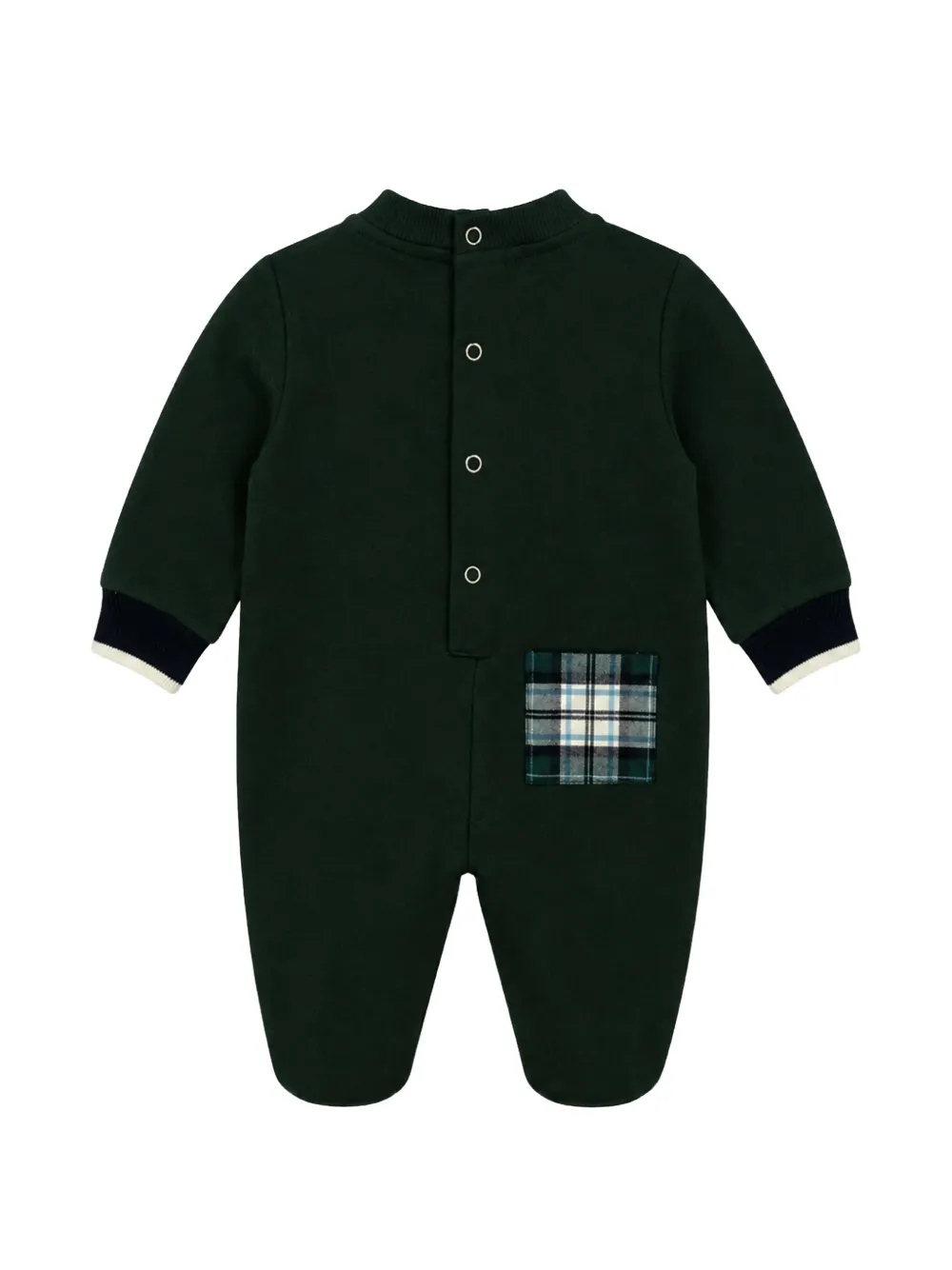 Lapin House Body met ruit-print en teddybeer-print Groen