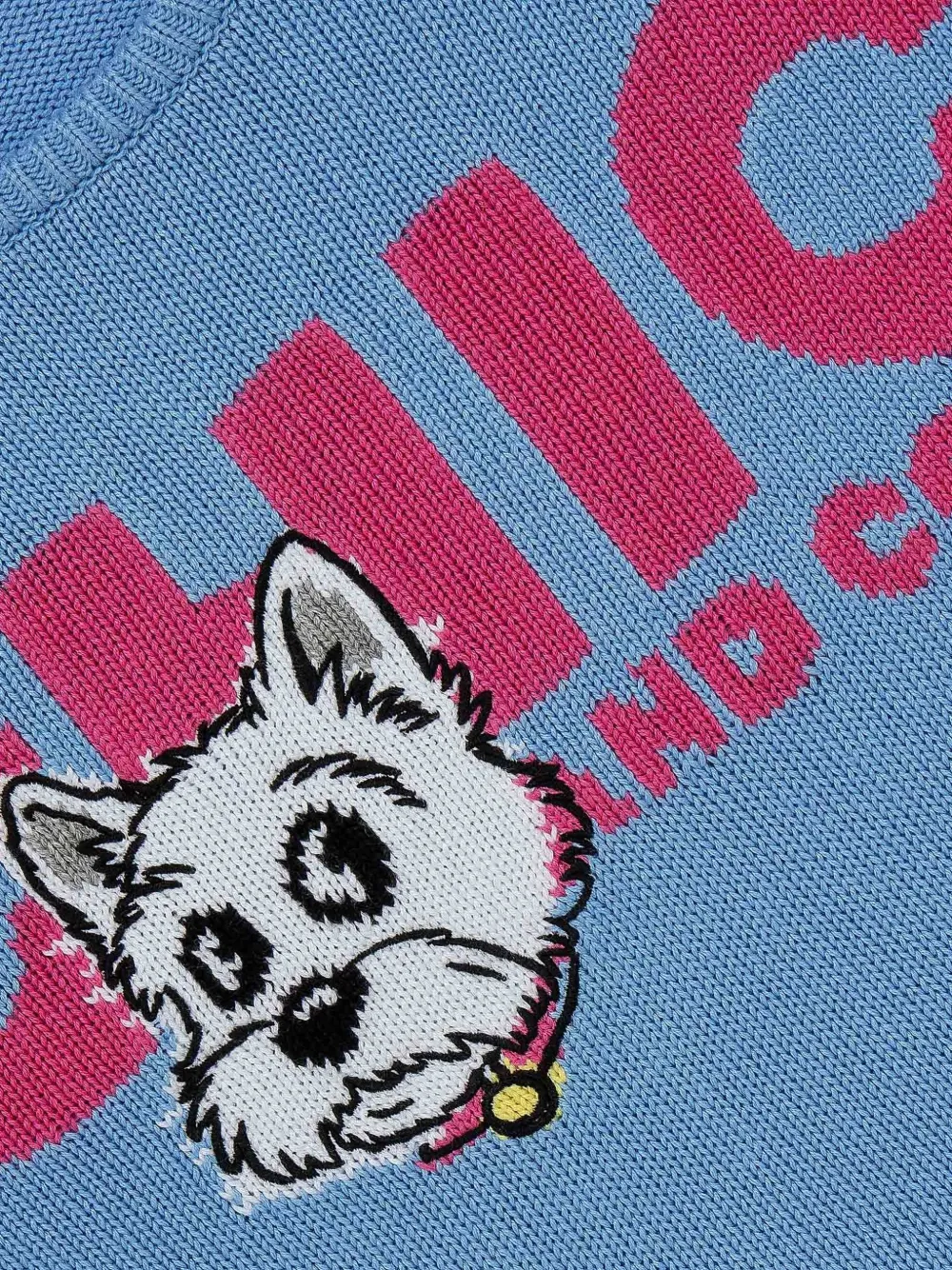 Lapin House Gebreide trui met hond intarsia Blauw