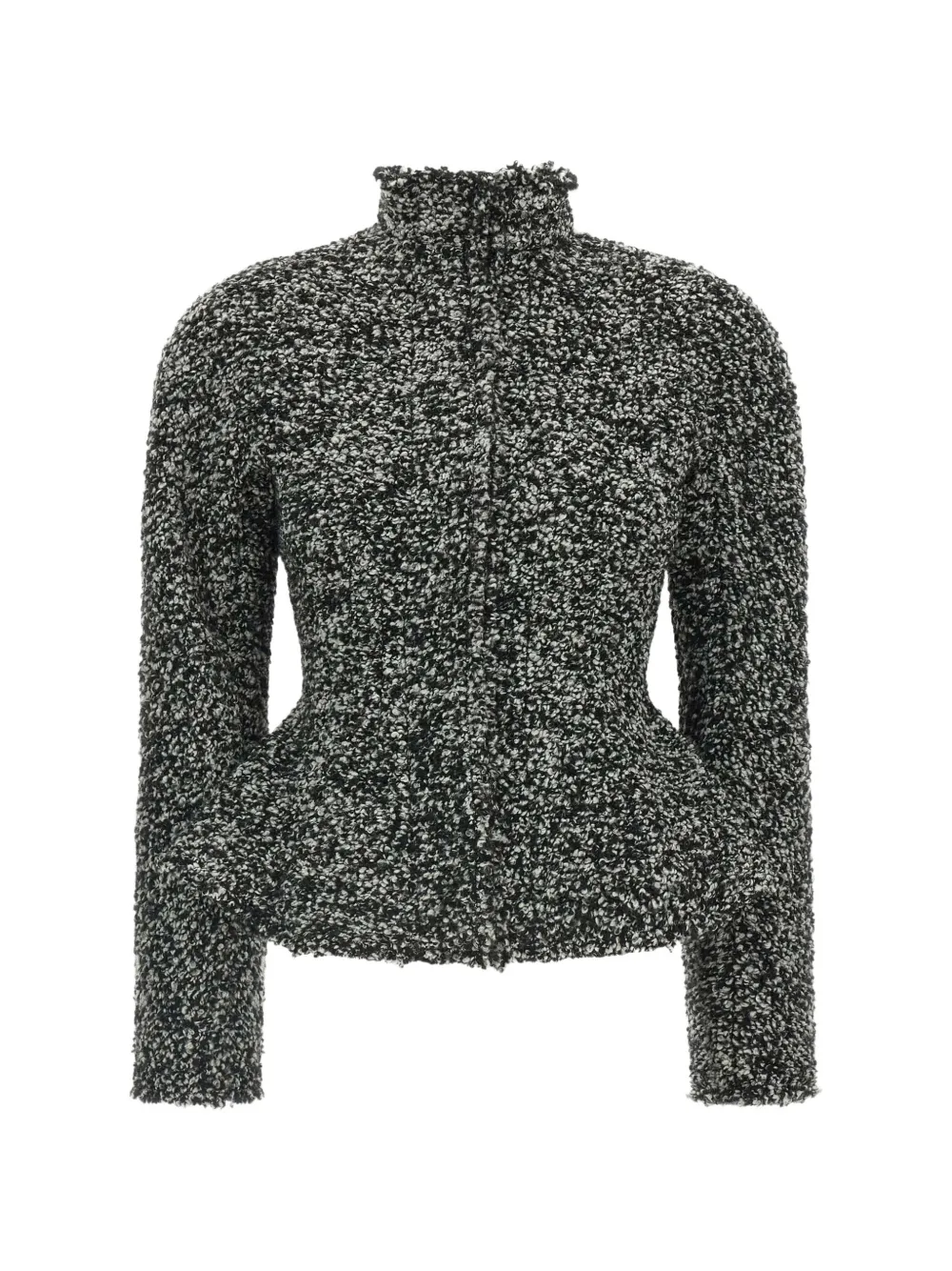 Alberta Ferretti bouclé peplum jacket Zwart