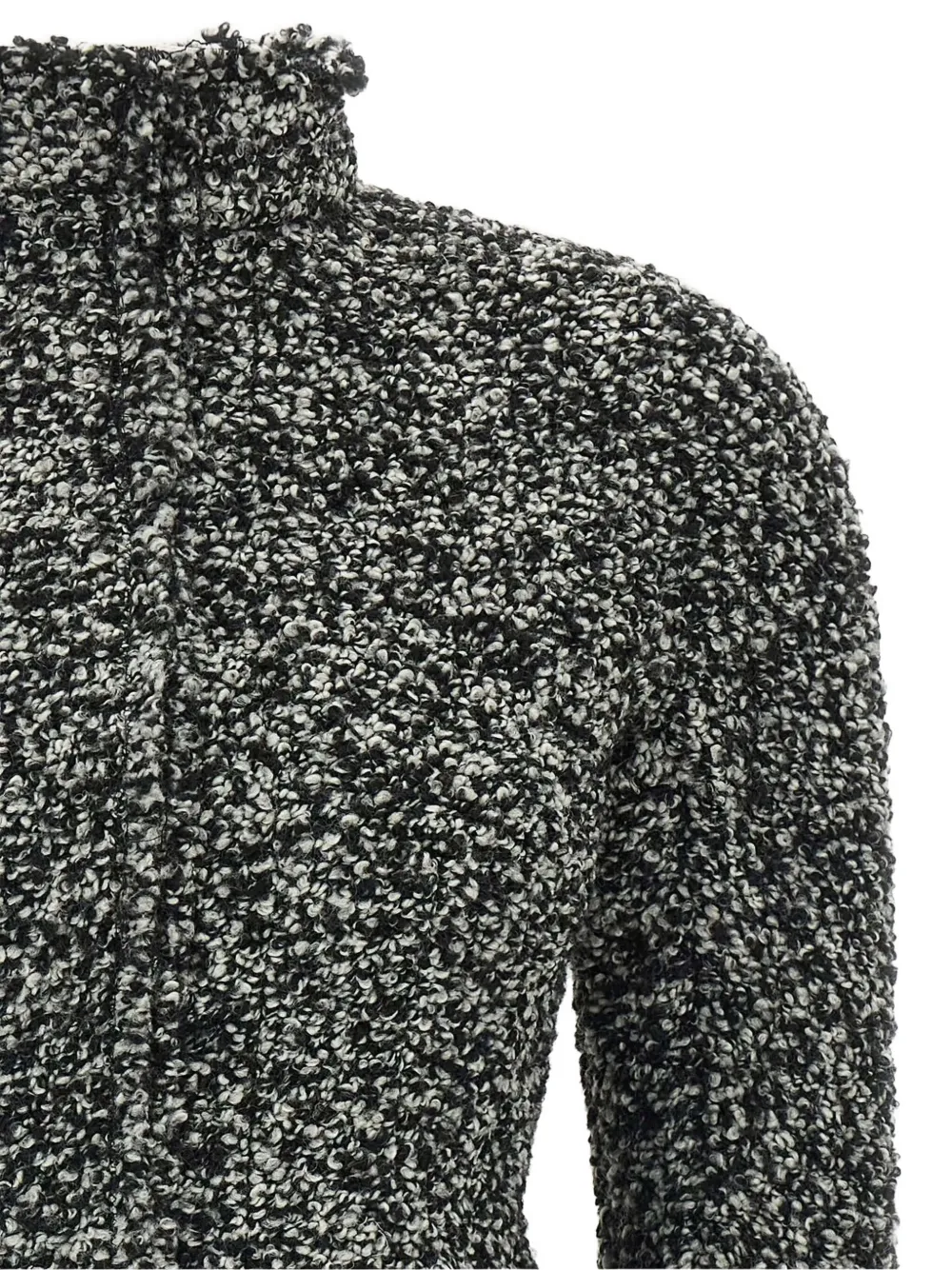 Alberta Ferretti bouclé peplum jacket Zwart