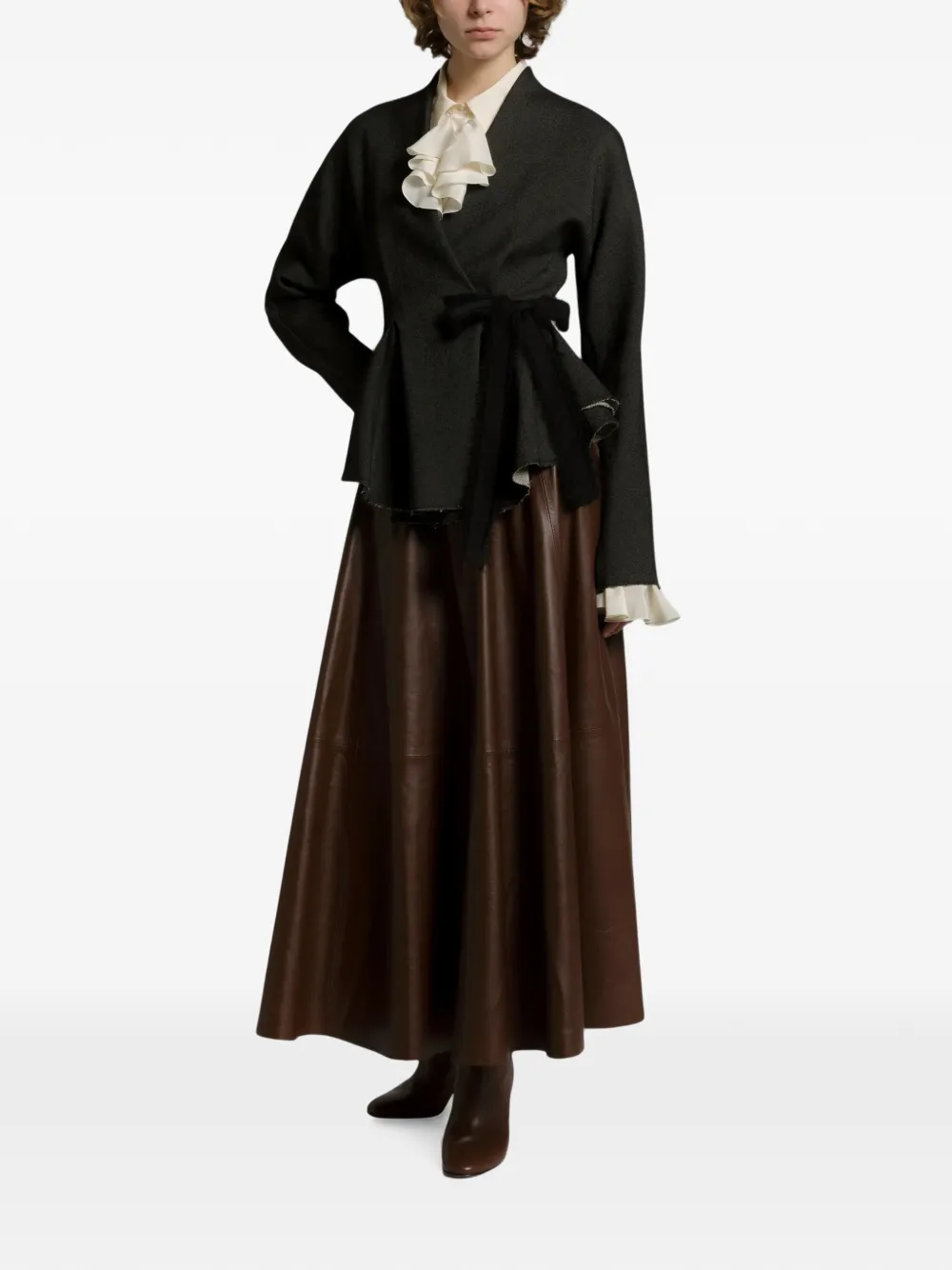Alberta Ferretti Peplum wikkeljack Grijs