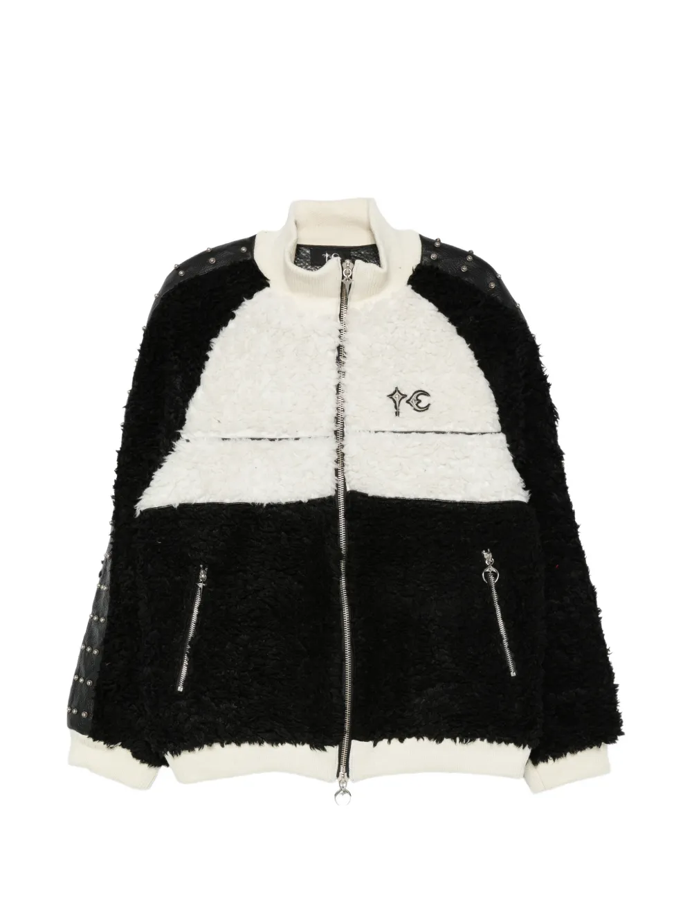 THUG CLUB studded faux-shearling jacket - Nero