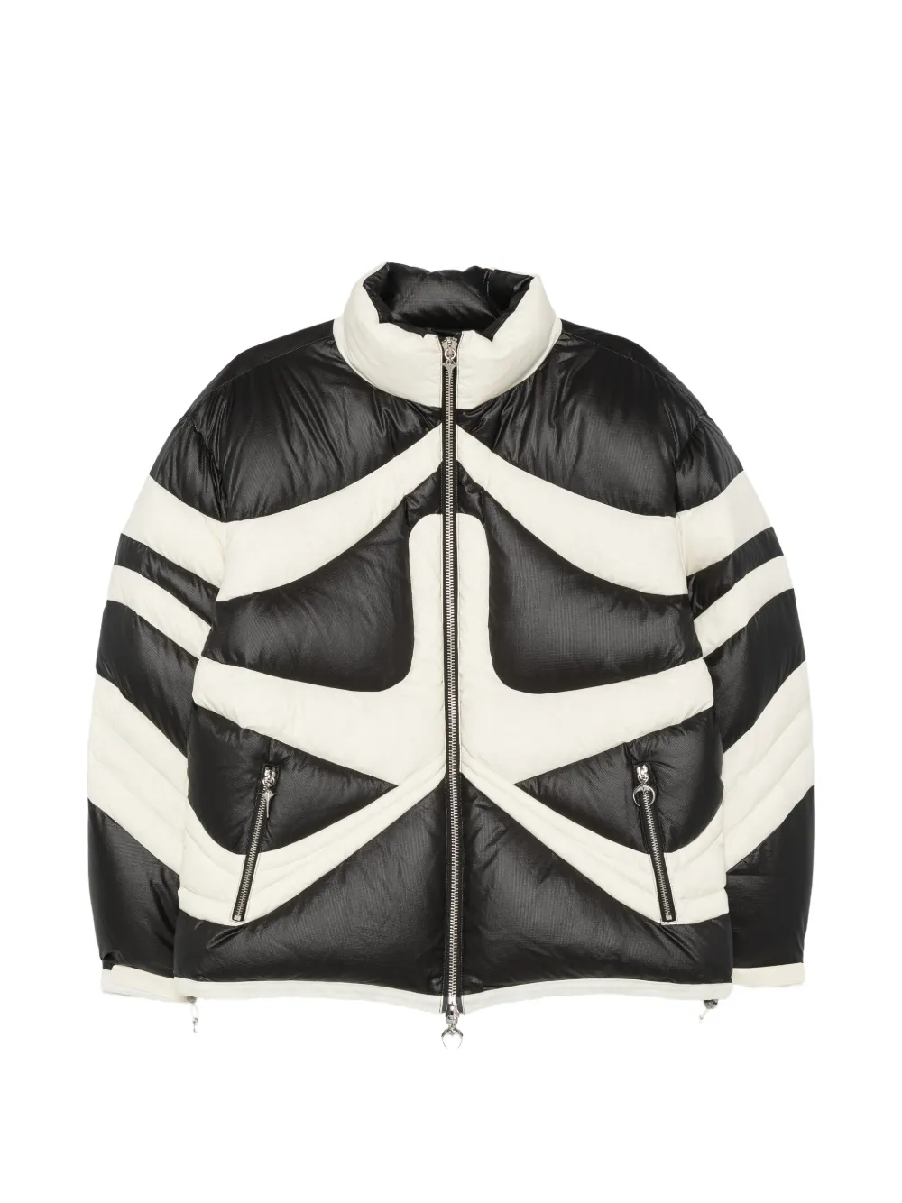 THUG CLUB quilted panelled padded jacket - Schwarz