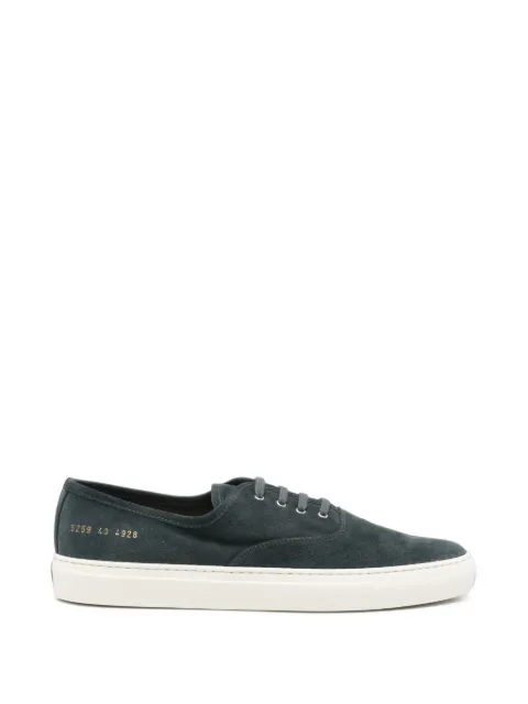 Common Projects suede gold-tone serial number sneakers