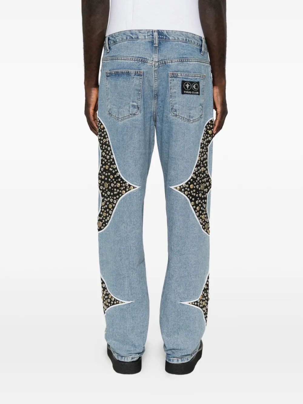 THUG CLUB Straight jeans Blauw
