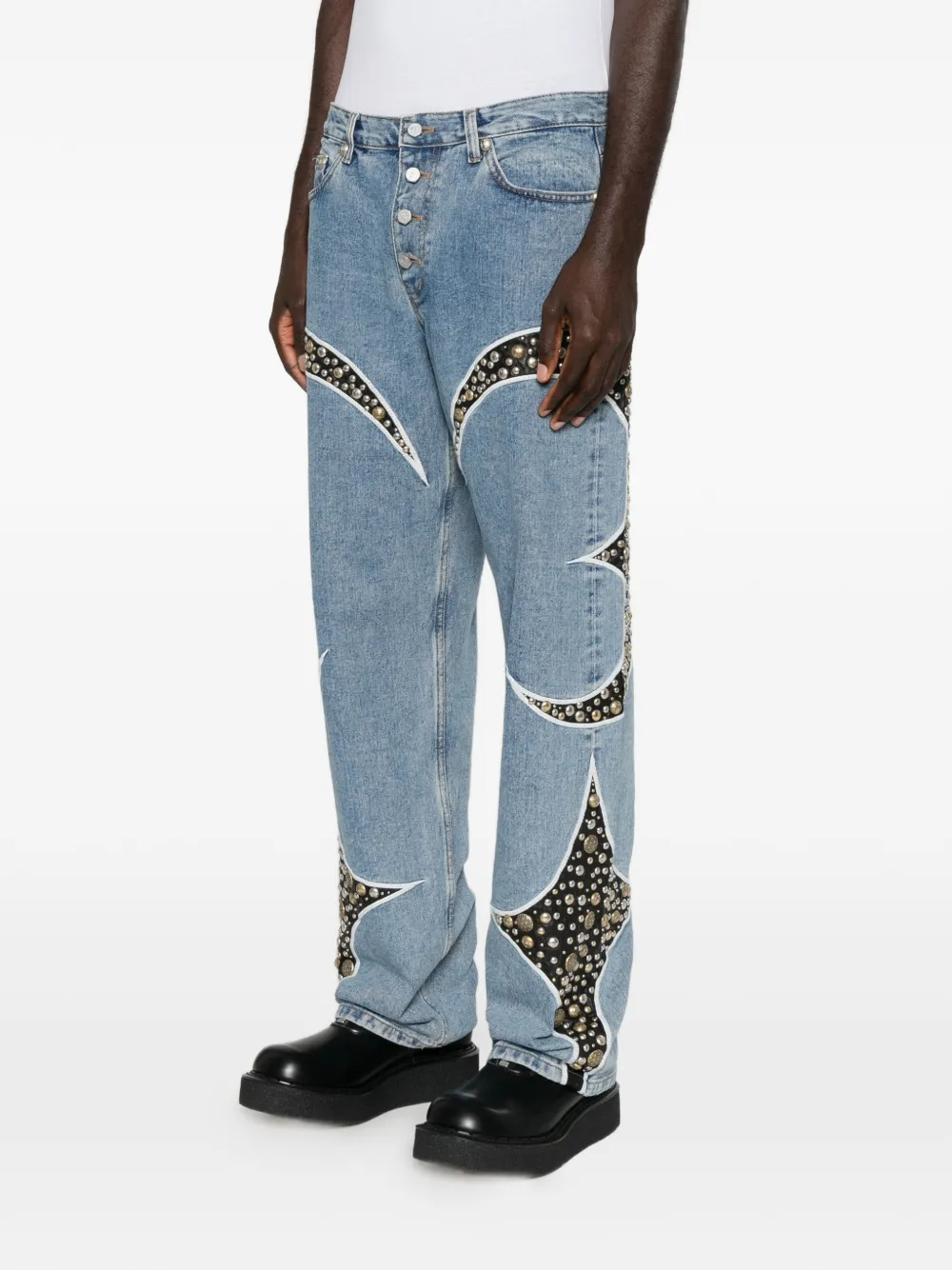 THUG CLUB Straight jeans Blauw