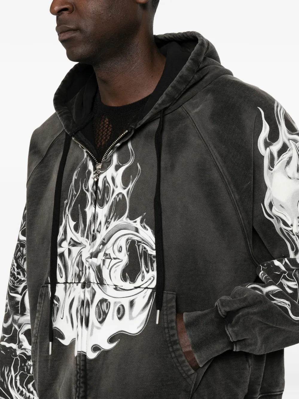 THUG CLUB Hoodie met grafische print Zwart