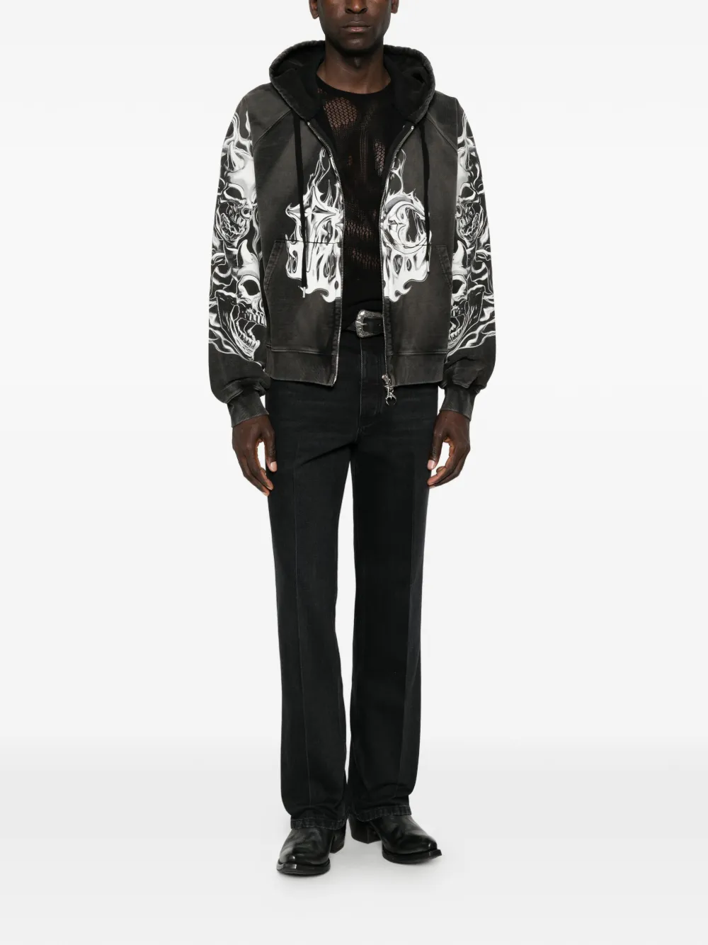 THUG CLUB Hoodie met grafische print Zwart