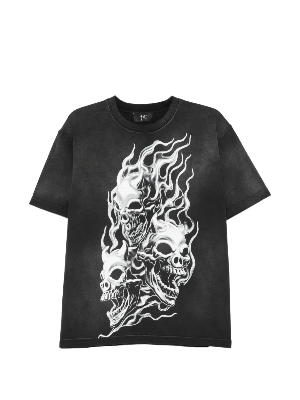 THUG CLUB skull-print T-shirt