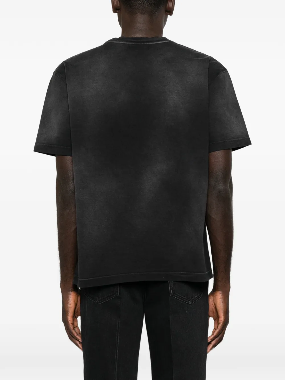THUG CLUB T-shirt met doodskopprint Zwart