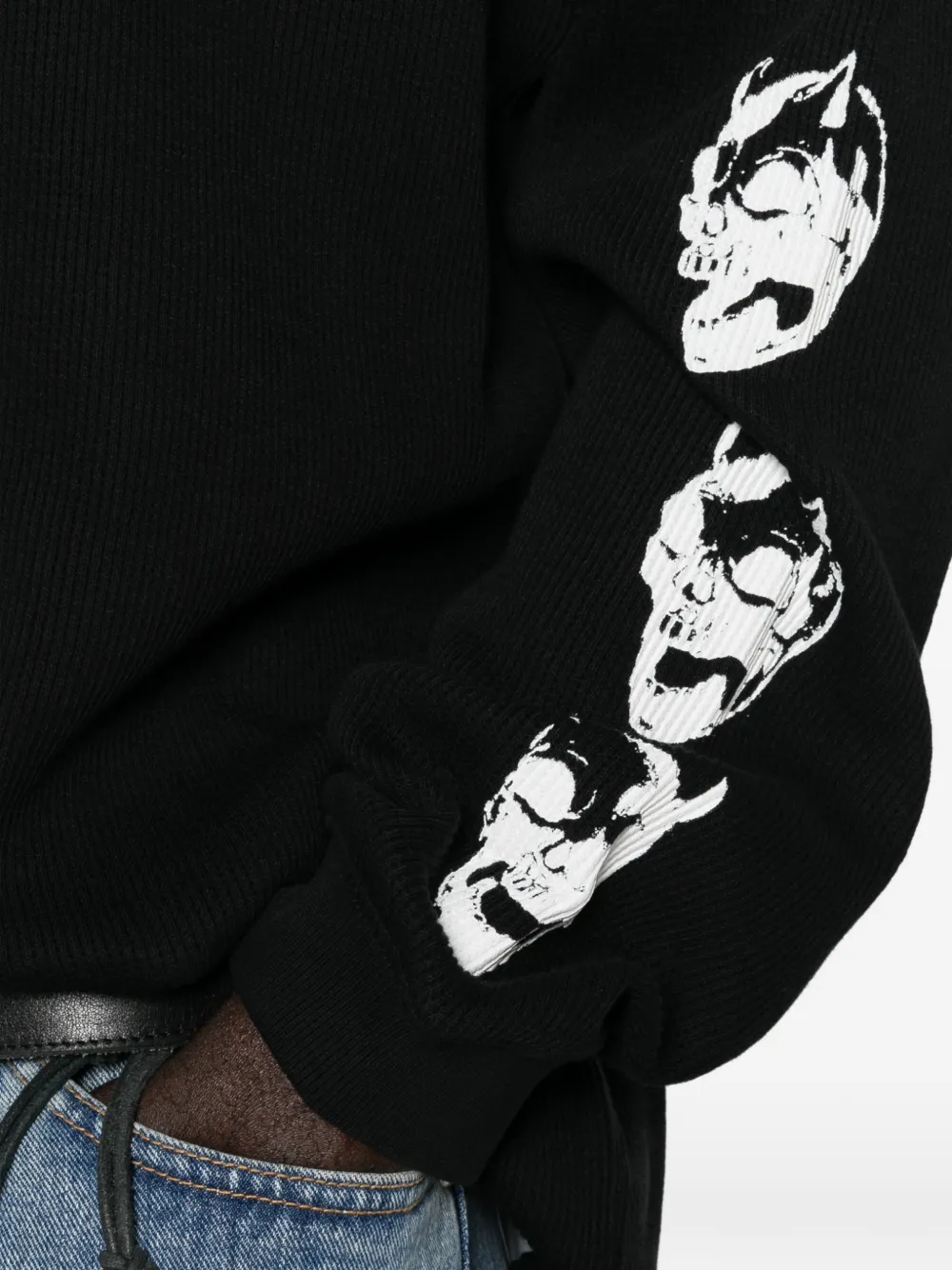 THUG CLUB Endless T-shirt met lange mouwen en grafische print Zwart