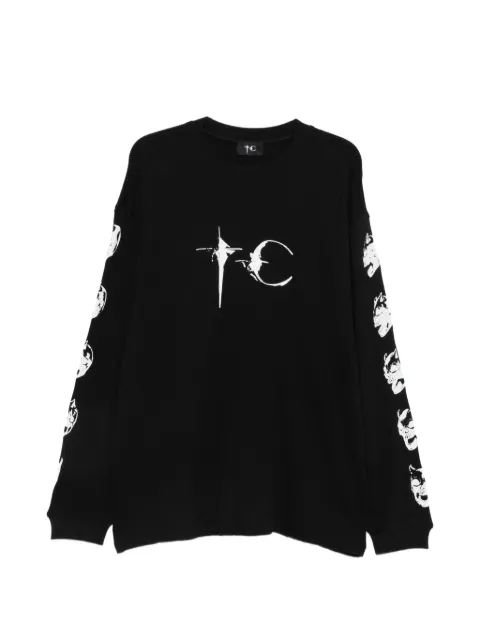 THUG CLUB logo-print skull-print sweatshirt