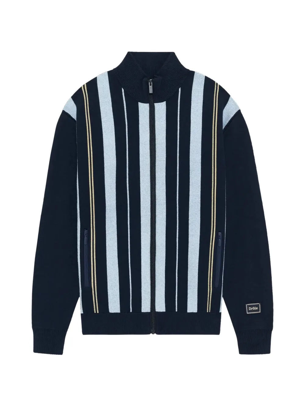 Drôle De Monsieur striped zip-up sweater - Blue