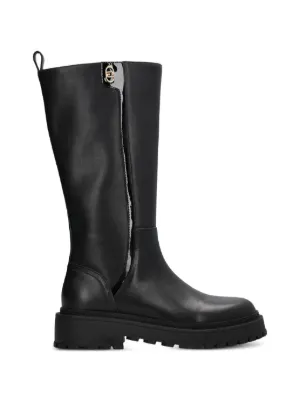 GANNI buckle-detail Zipped knee-high Boots | Black | FARFETCH