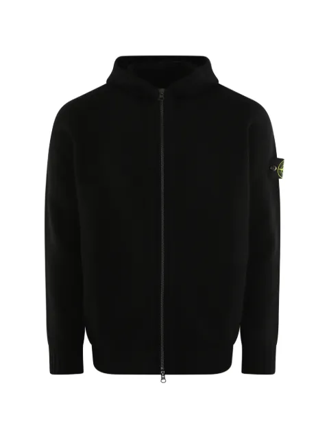 Stone Island logo-patch zip-up hoodie