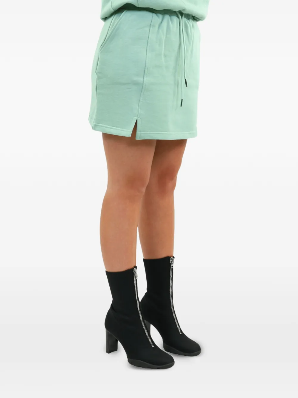 Daily Paper Rechte mini-rok met trekkoord en logo-print Groen
