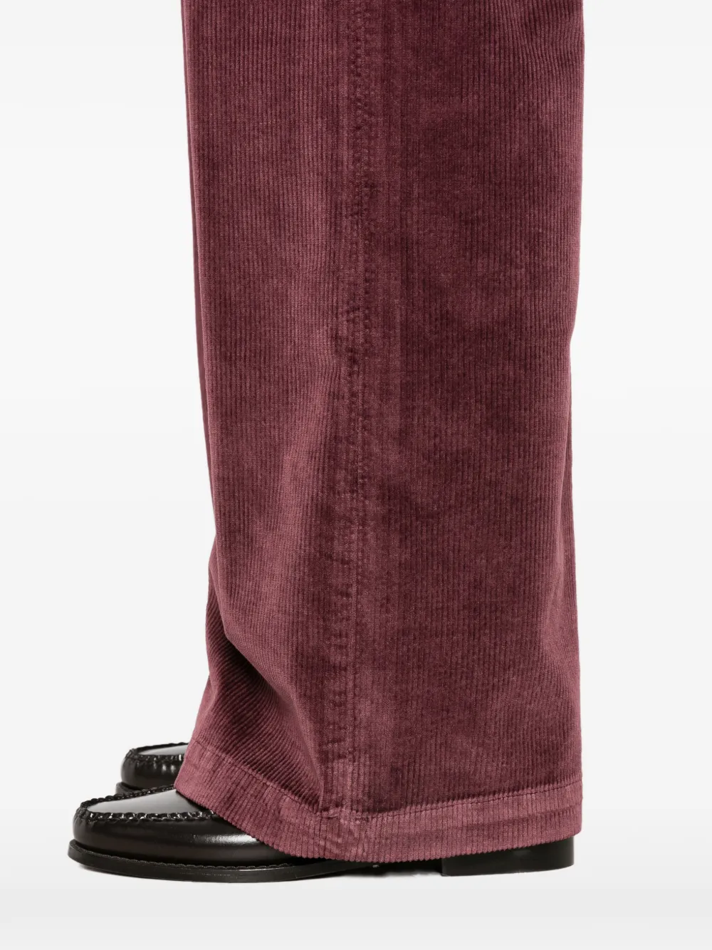 Peserico Ribfluwelen broek met wijde pijpen Paars