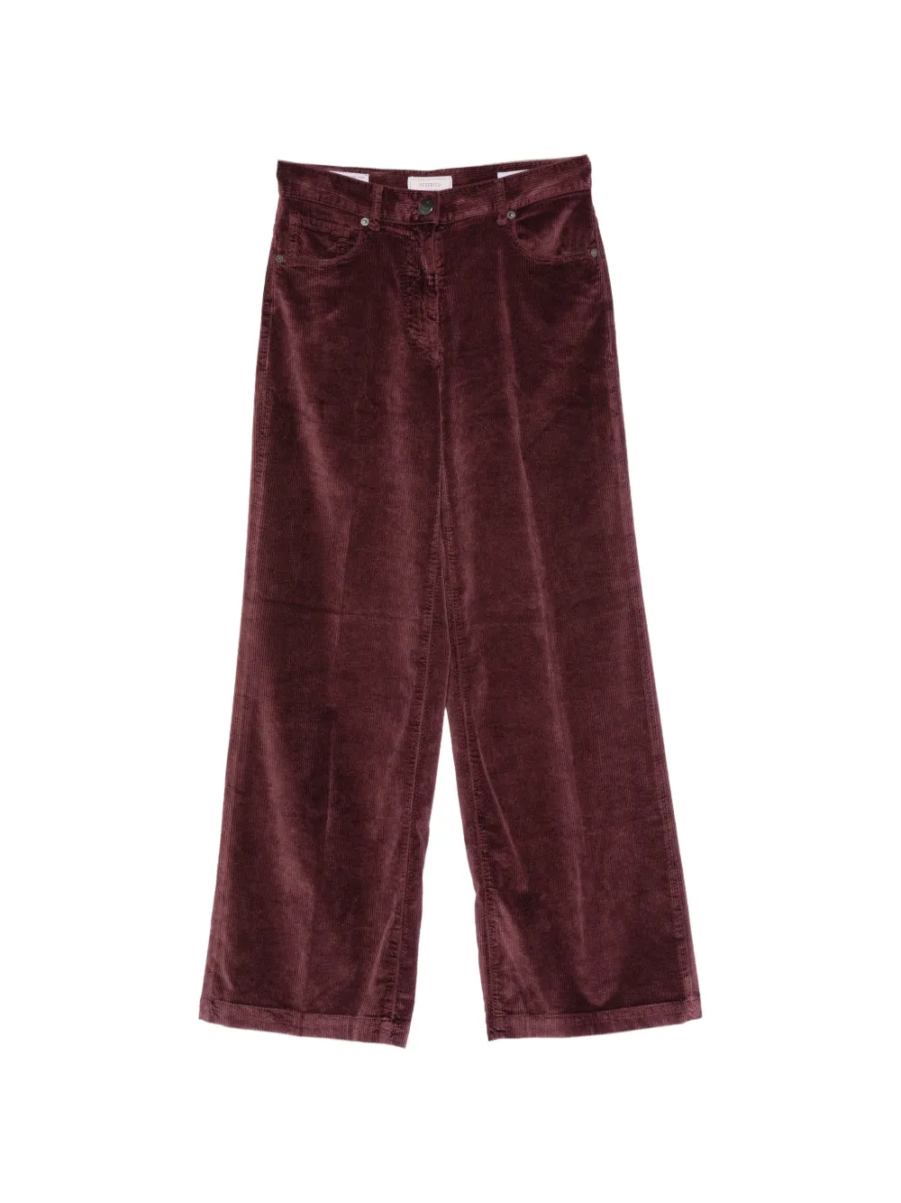 Peserico Ribfluwelen broek met wijde pijpen Paars