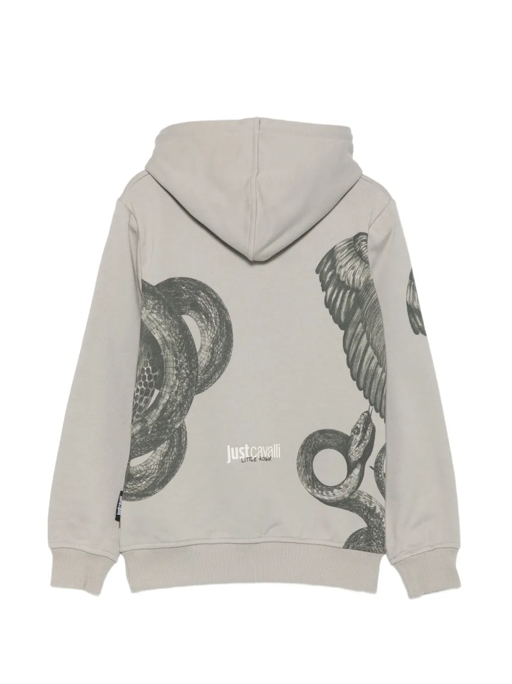 Roberto Cavalli Junior animal-print hoodie Grijs