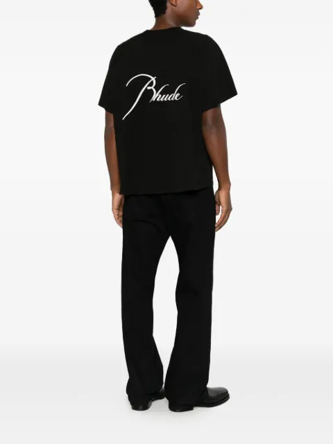 RHUDE logo-print raglan-sleeve T-shirt