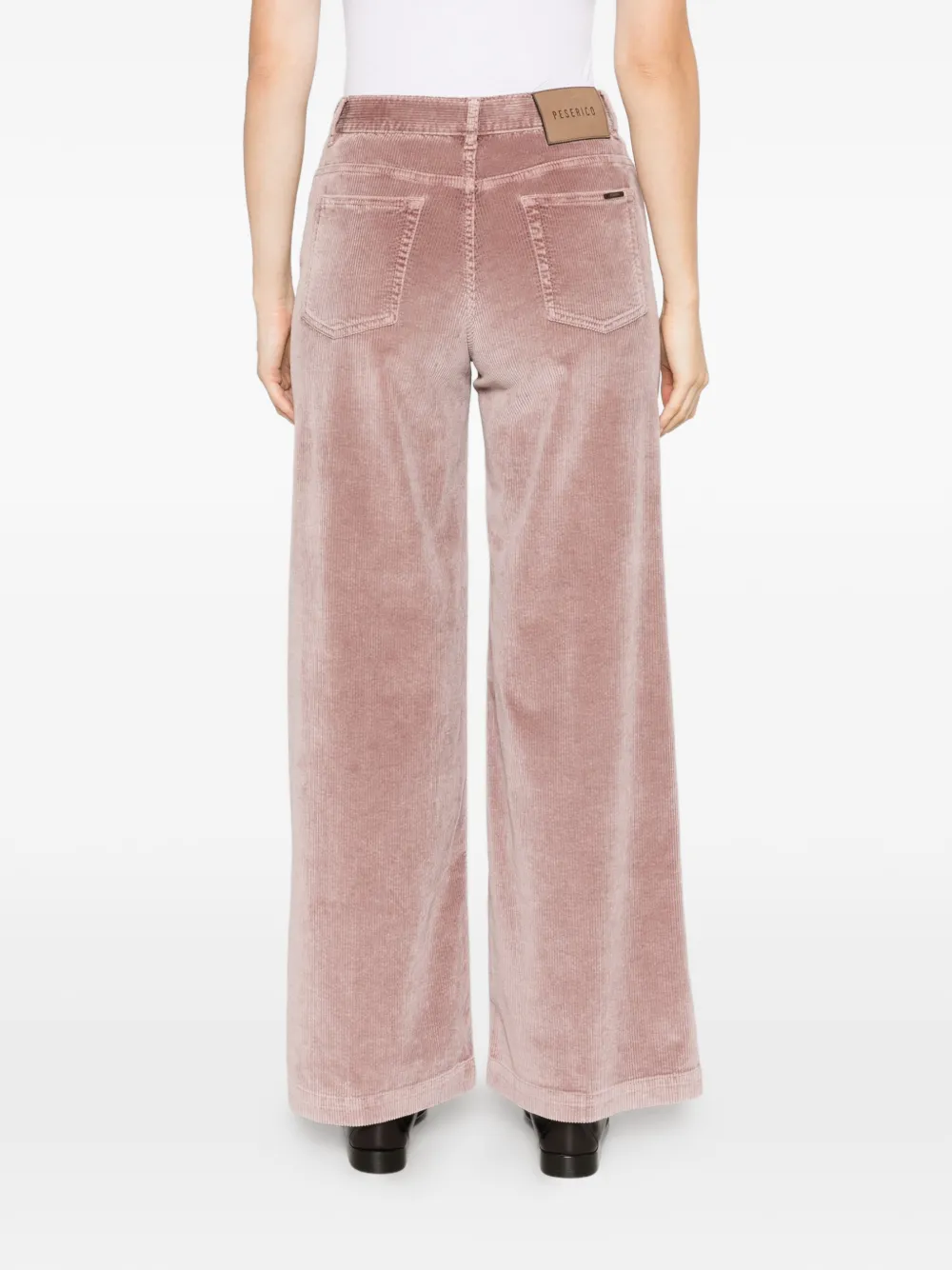 Peserico Ribfluwelen broek met wijde pijpen Roze