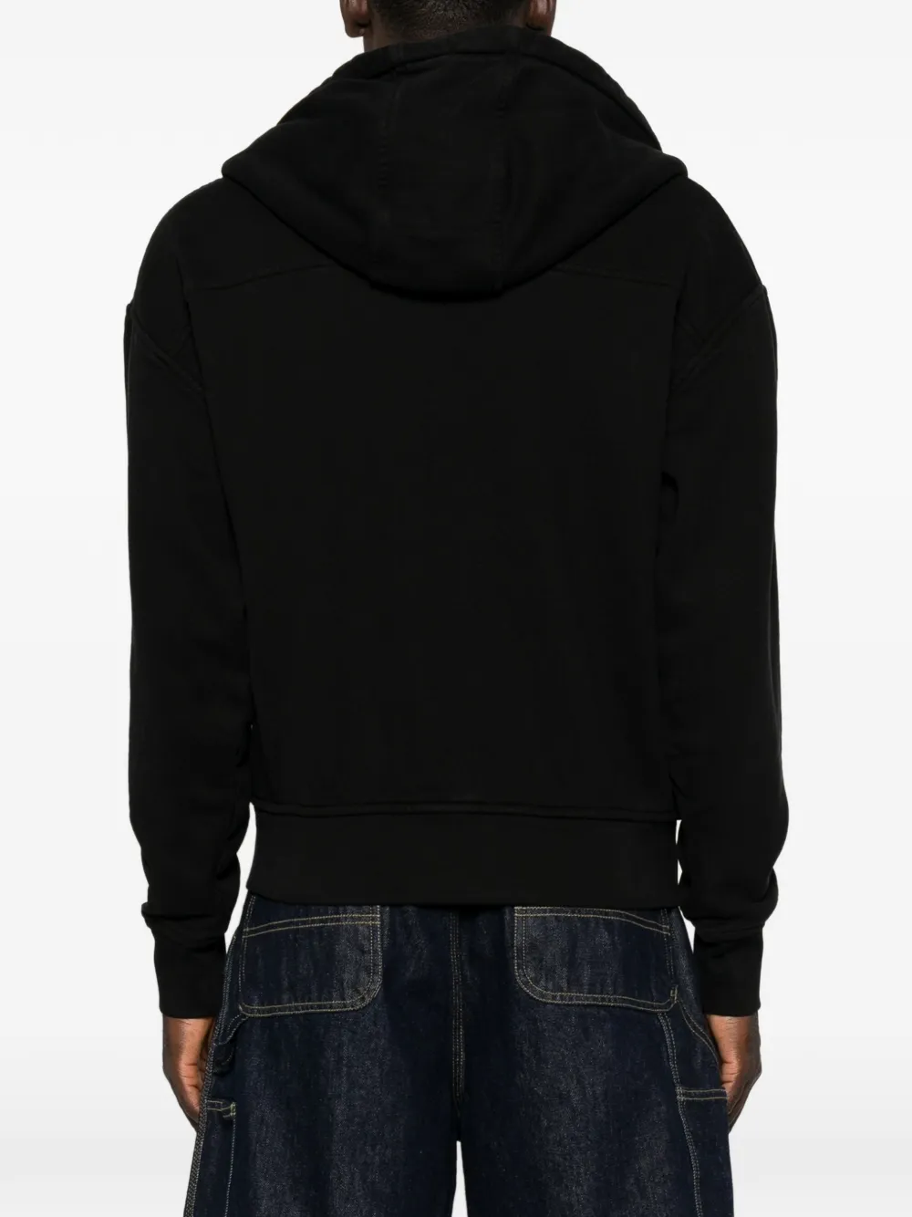 RHUDE logo-embroidered zip-up hoodie Zwart