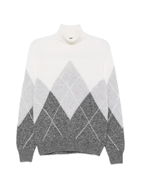 Barba argyle-knit roll-neck sweater