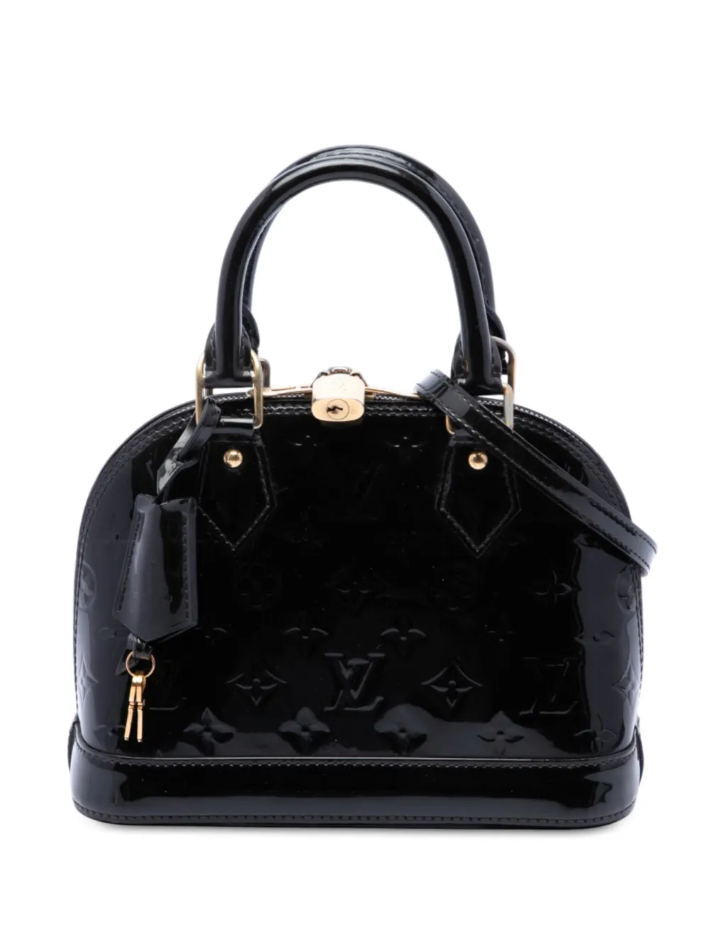 Louis Vuitton Pre-Owned 2015 Monogram Vernis Alma BB Satteltasche - Schwarz