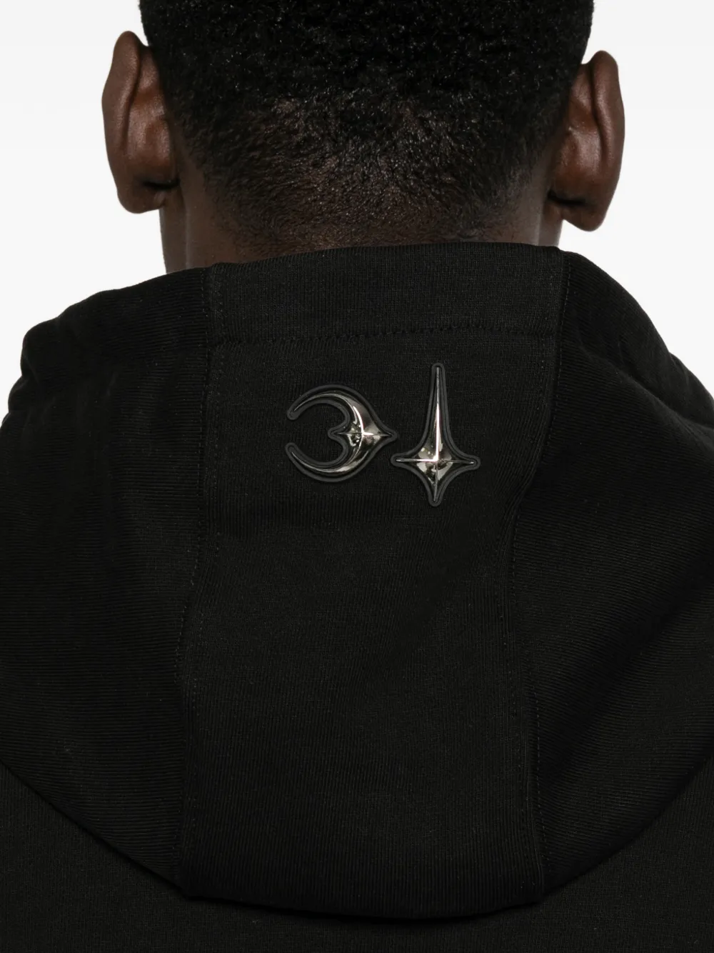 THUG CLUB Hoodie verfraaid met studs en rits Zwart