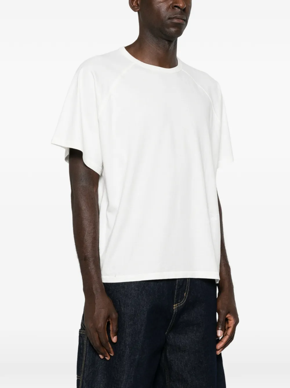 Rhude 로고 자수 래글런 티셔츠