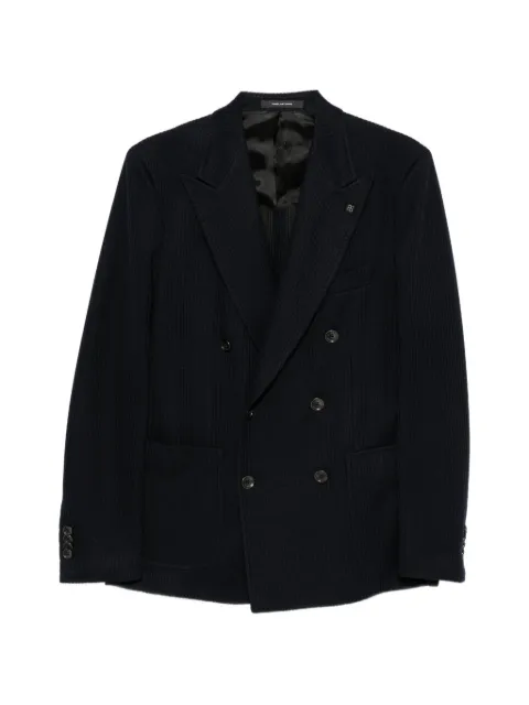 Tagliatore double-breasted ribbed blazer