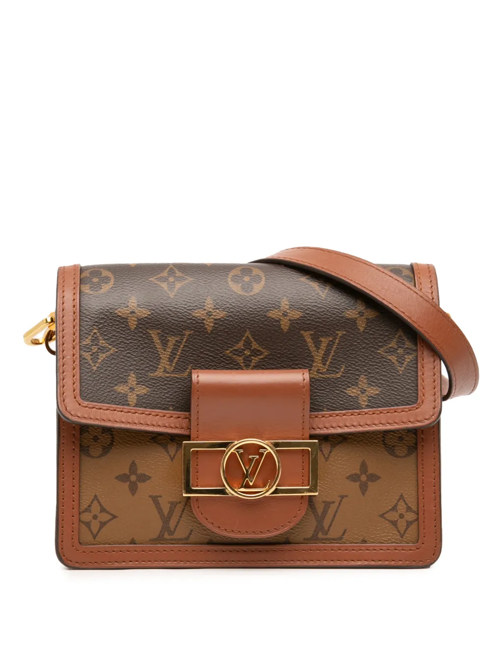 Louis Vuitton Pre-Owned 2019 Monogram Reverse Mini Dauphine satchel - Marrone