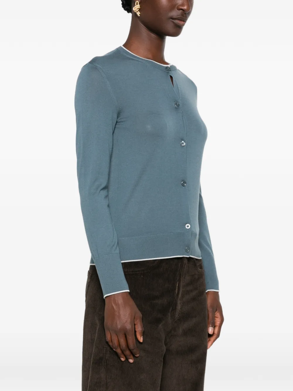 Eleventy Vest met contrasterende afwerking Groen