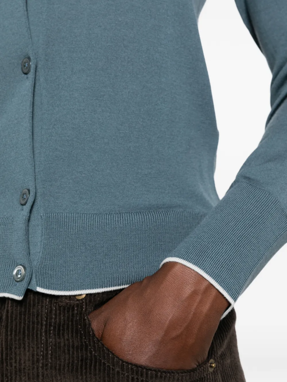 Eleventy Vest met contrasterende afwerking Groen