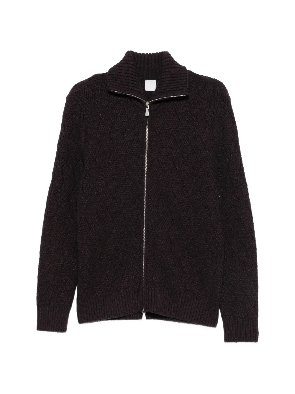 Eleventy diamond-knit zip-up cardigan - Viola