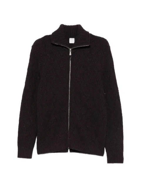 Eleventy diamond-knit zip-up cardigan