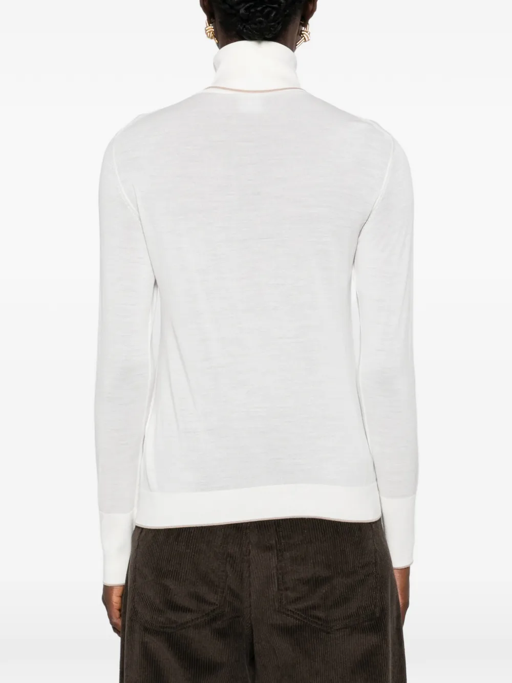 Eleventy roll-neck wool sweater Wit