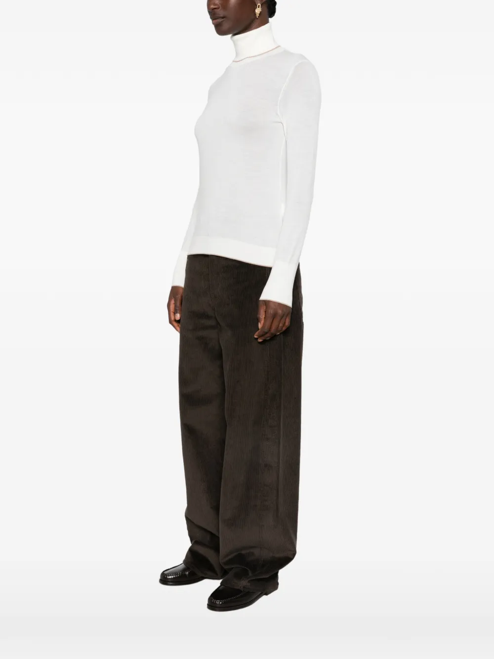 Eleventy roll-neck wool sweater Wit