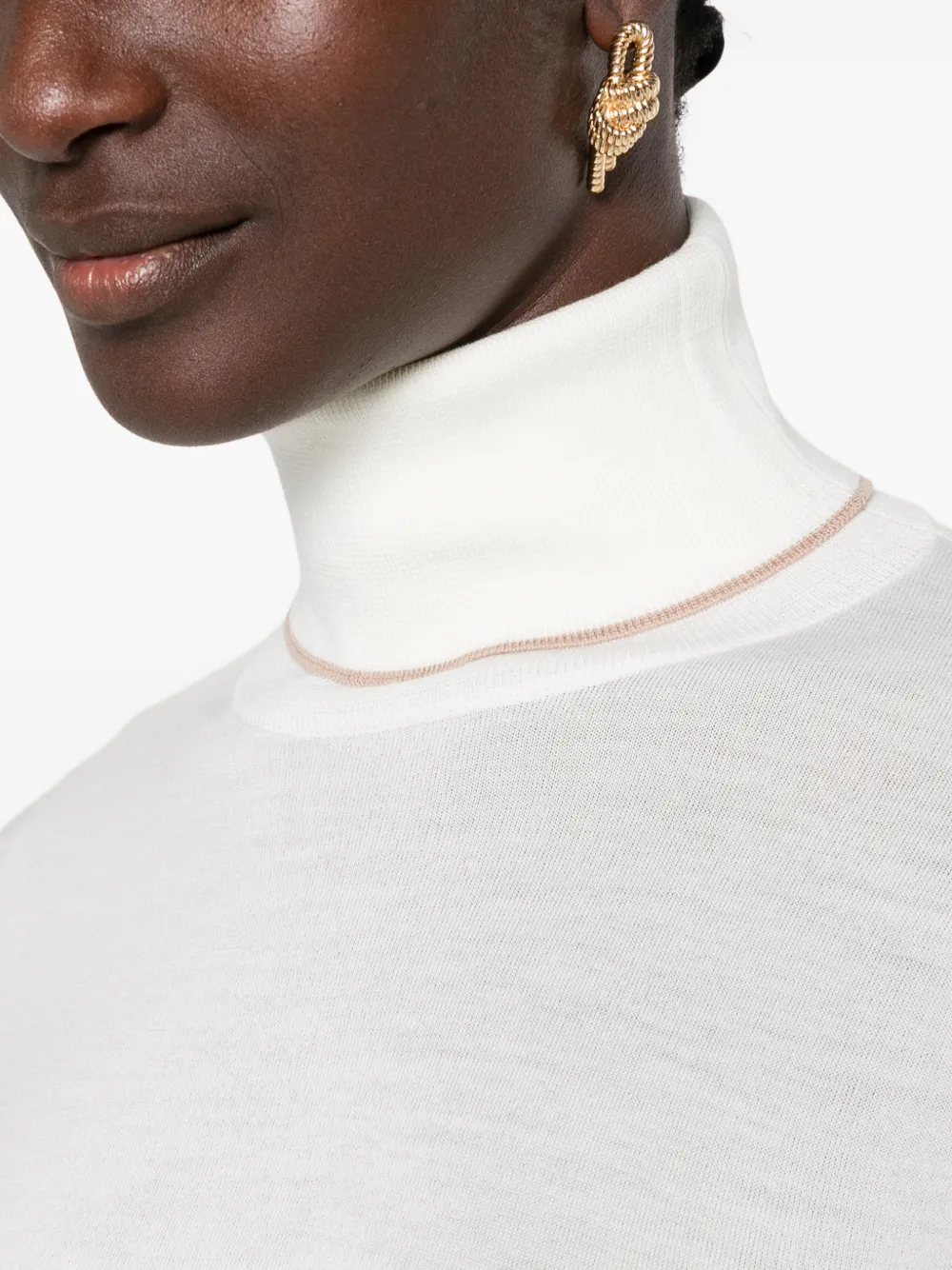 Eleventy roll-neck wool sweater Wit