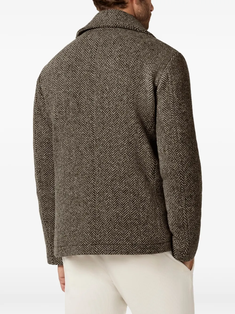 Paul & Shark Chevron wool peacoat Bruin