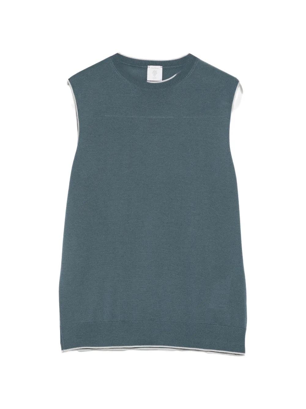 Eleventy sleeveless contrast-trim sweater - Verde