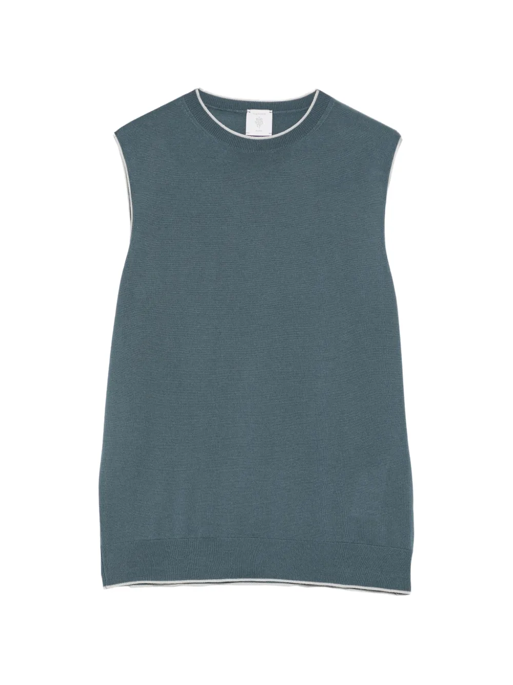 Eleventy sleeveless contrast-trim sweater - Verde