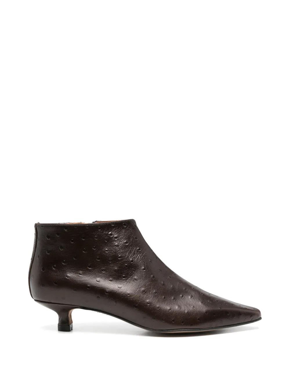 ANGEL ALARCON bottines en cuir à effet autruche - Marron ANGEL ALARCON bottines en cuir à effet autruche - Marron