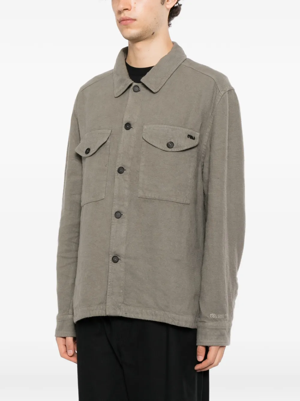 Massimo Osti Studio Chest Flap Pockets Shirt In Gray