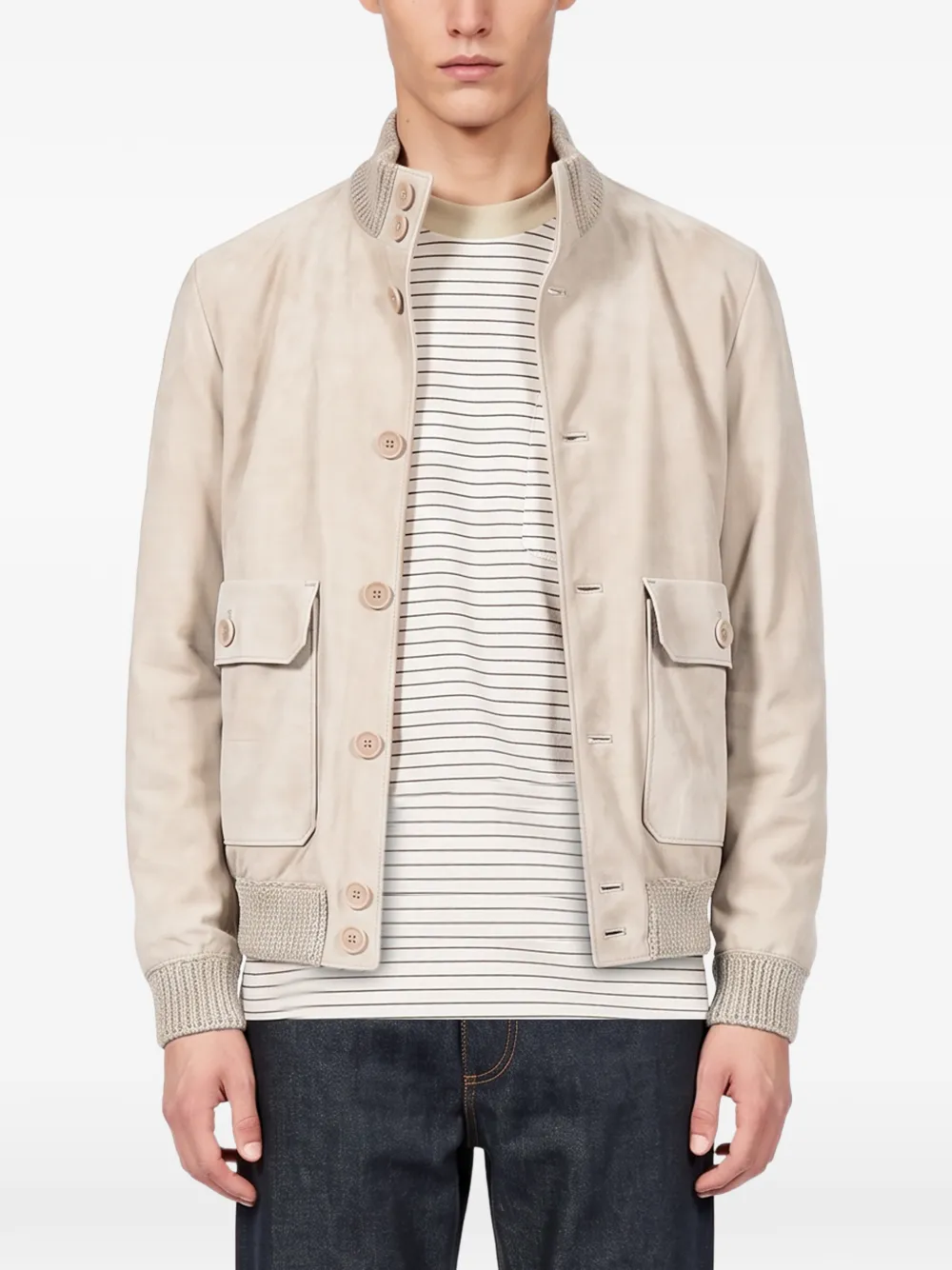 Salvatore Santoro Jack met geribbelde afwerking en knopen Beige