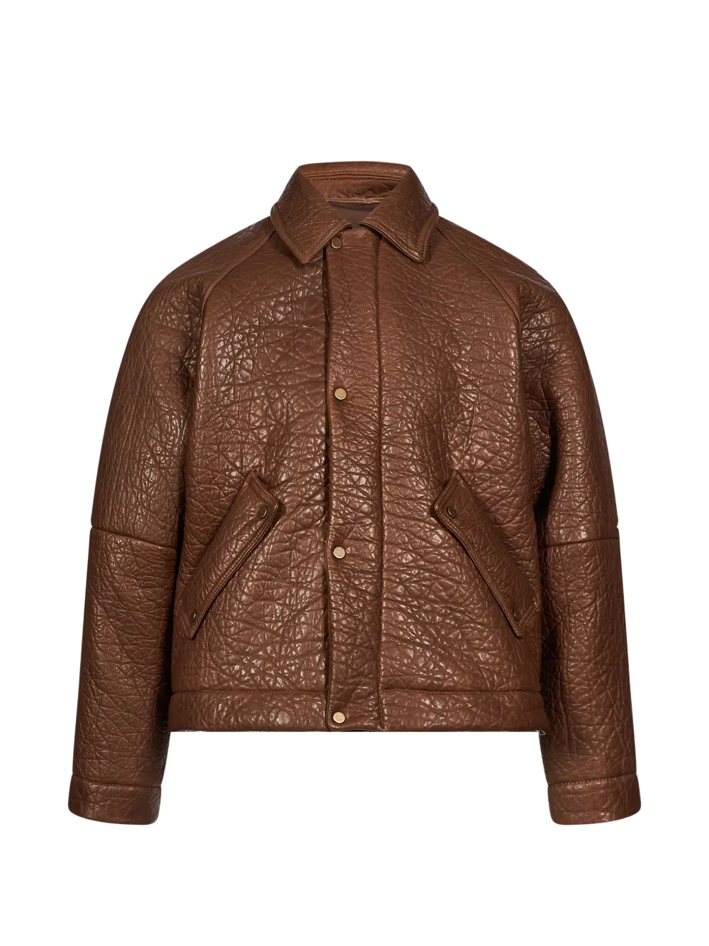 Salvatore Santoro crinkled leather jacket - Marrone